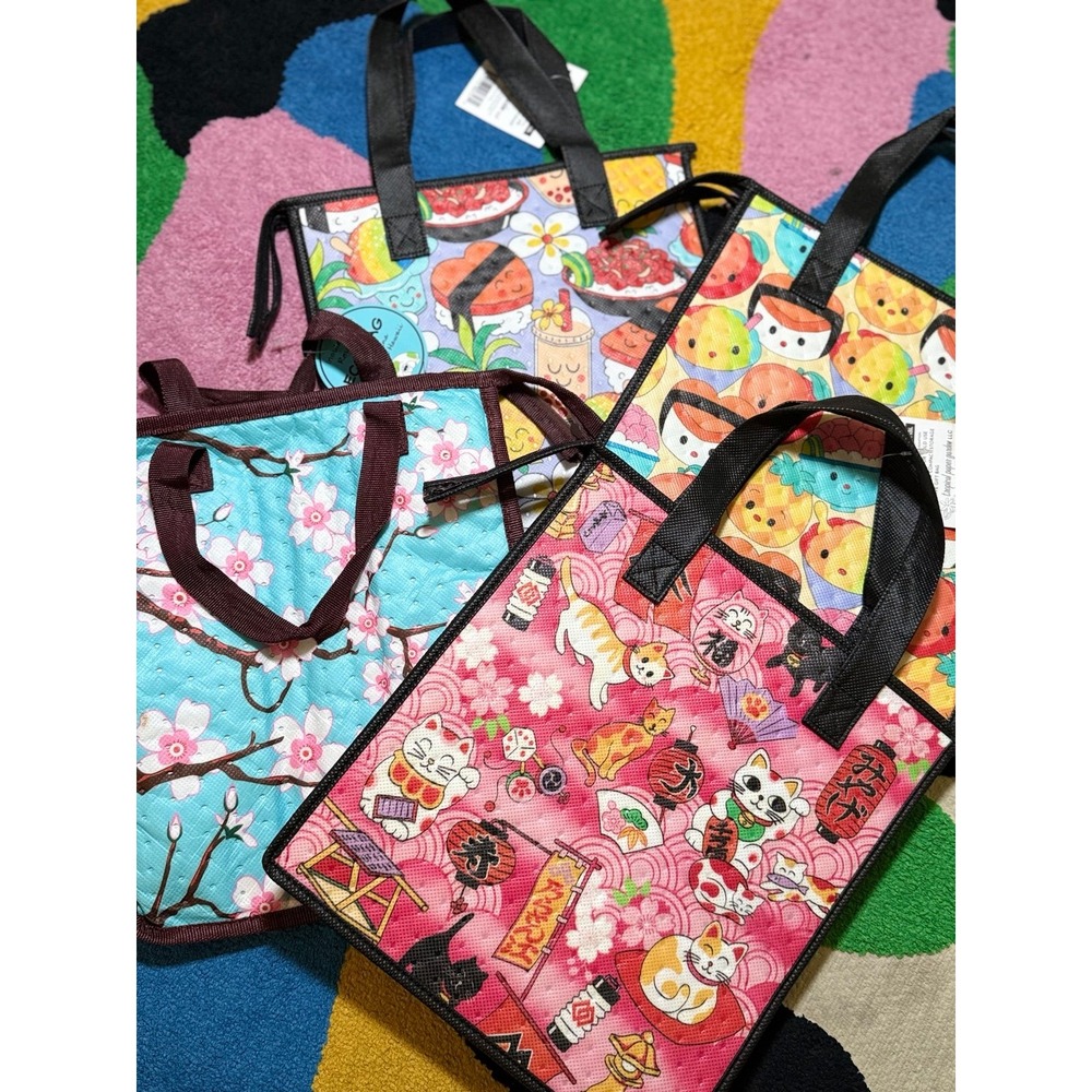 Bundle of (4) Hawaiian Insulated Reusable Hot/Cold Totes